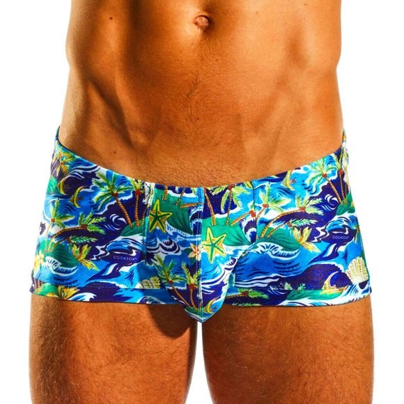 Cocksox Enhancer Swim Trunk, Paradise Palms - CX08PR - Picture 1 of 1